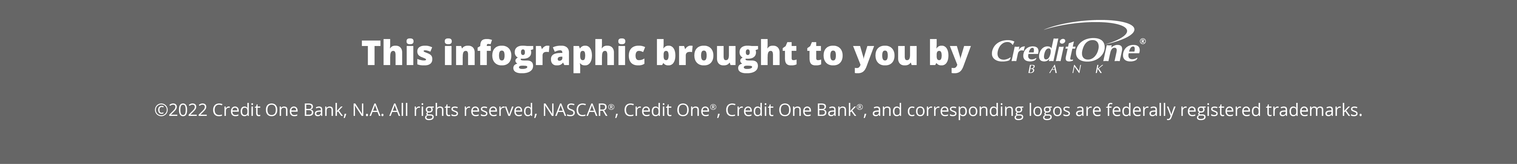 Infographic footer for the NASCAR Numbers by Credit One Bank