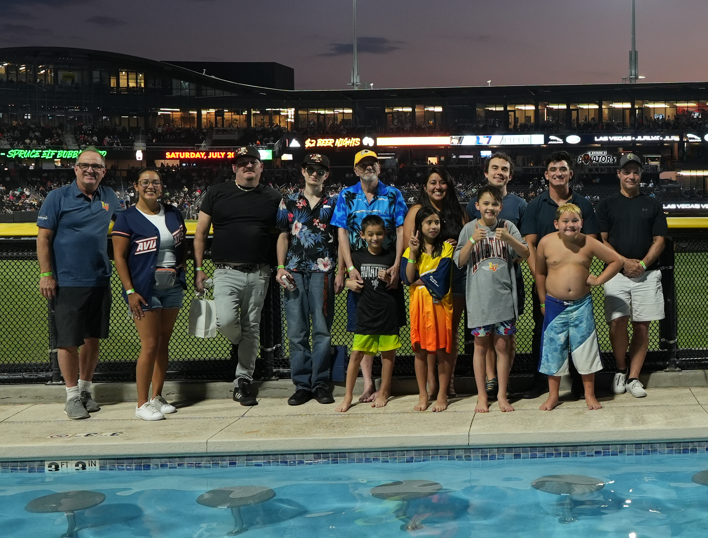 Participants from Big Brothers Big Sisters of Southern Nevada had the pool area to themselves during an Aviators game at Las Vegas Ballpark.